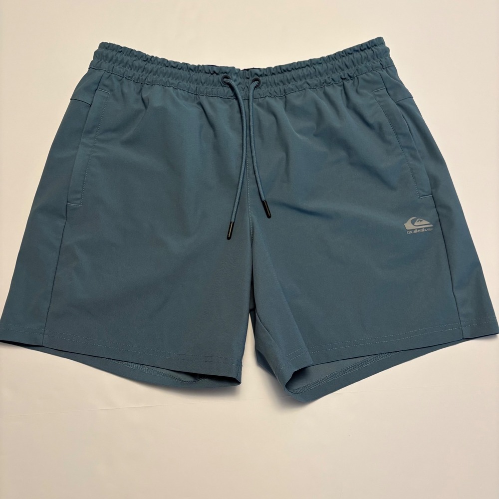 Quiksilver DryFlight Shorts Mens L Blue Regular Fit Elastic Waist Drawstring